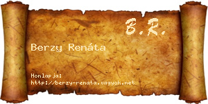 Berzy Renáta névjegykártya